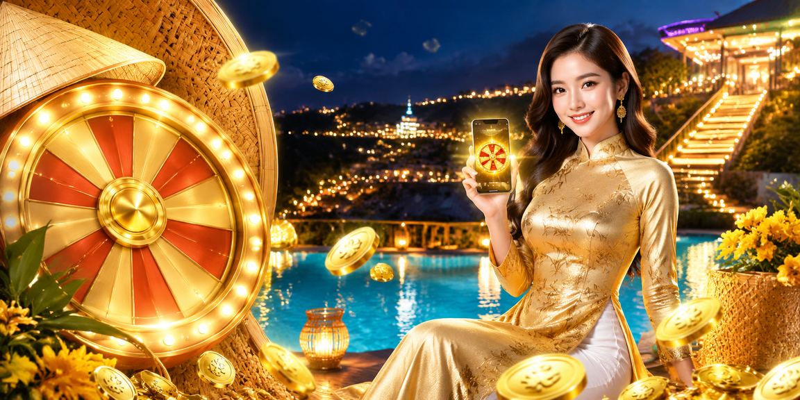 Người phụ nữ mặc áo dài chơi roulette tại bàn live casino không khí Đà Lạt